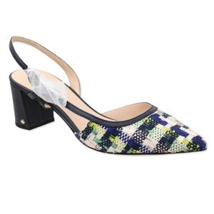 Kate Spade Juniper Sienna Tweed Midge Bow Slingback Pump Size 9